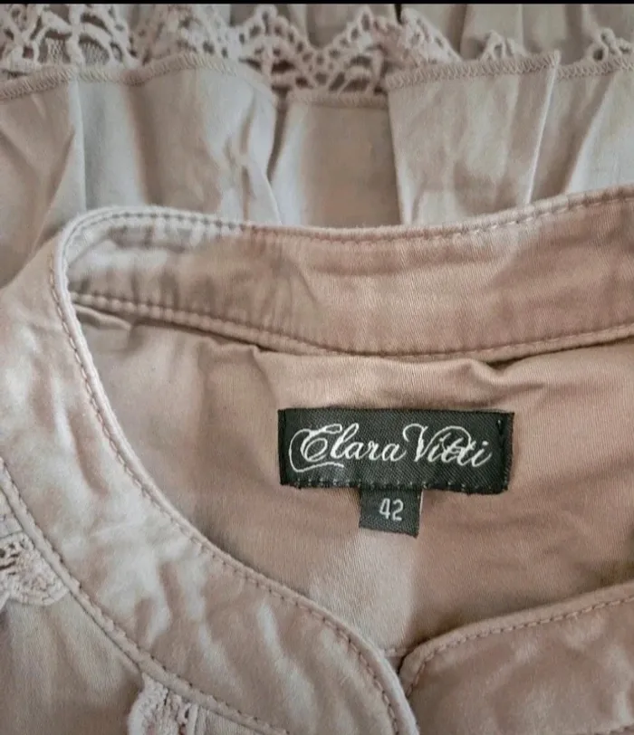 Veste beige avec dentelle Clara Vitti Taille 42 (40) Neuve - photo numéro 6