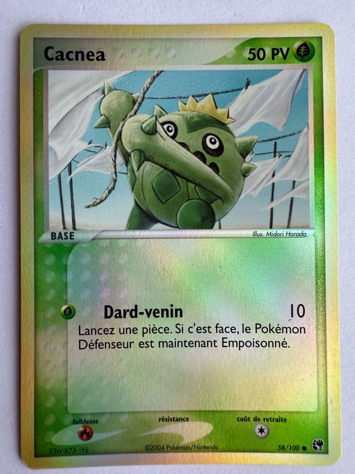 Carte Pokémon Cacnea reverse 58/100 EX: Tempête de Sable FR - photo numéro 2