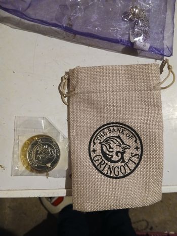 3 pièces et sac gringotts harry potter