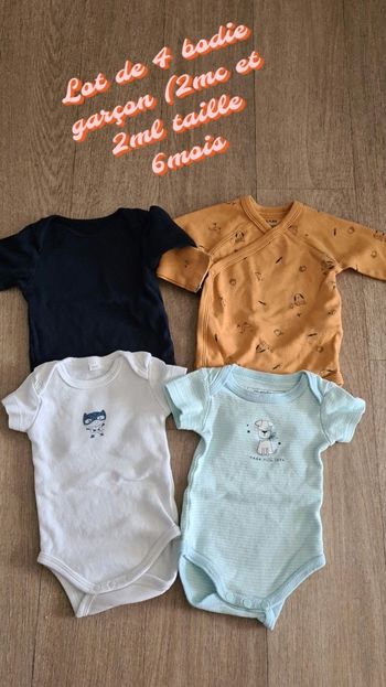 Lot de 4 bodie garçon