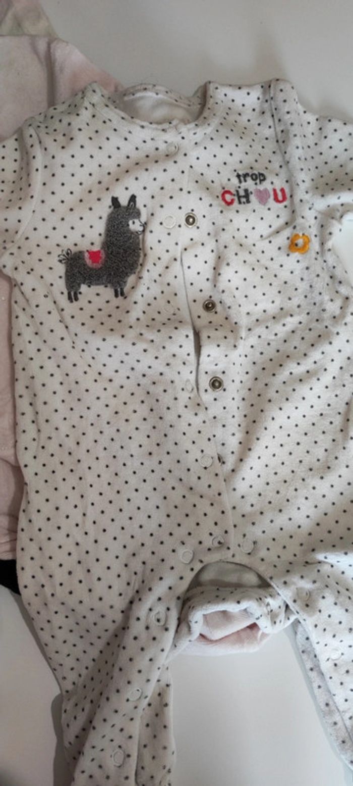 Lot pyjama hiver velours bébé fille printemps automne - photo numéro 2