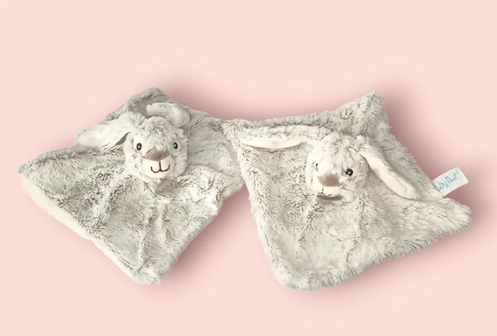 Doudou lapin marron chiné Malow Babynat lot de 2