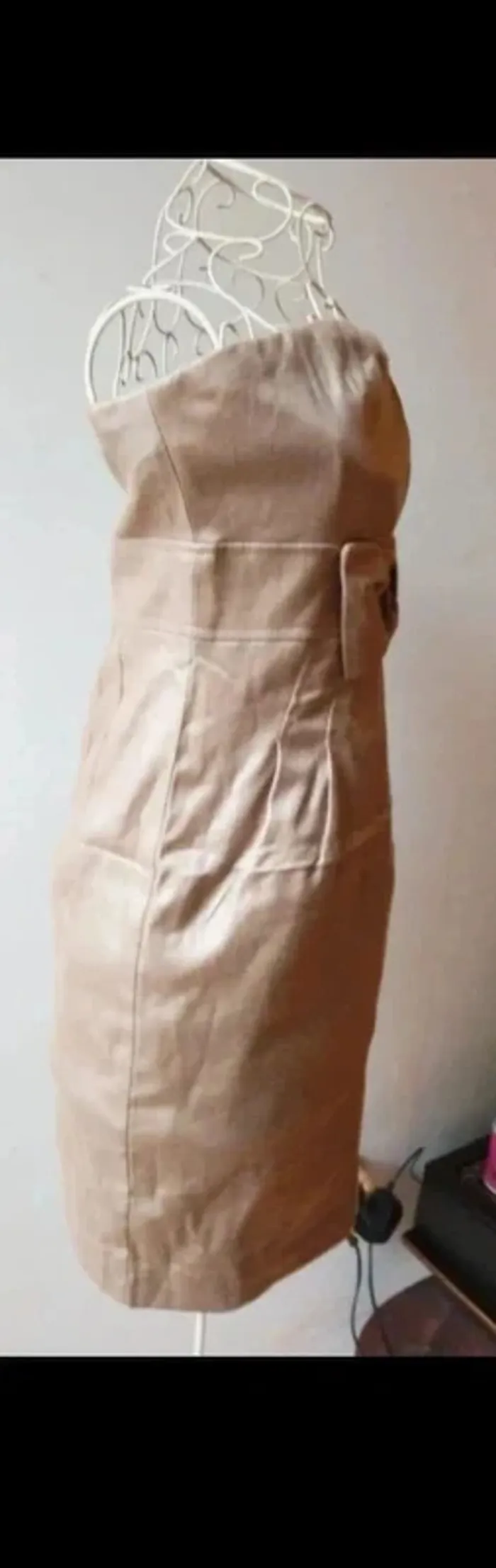 Robe de soirée sans bretelles doré S 36 Lantin - photo numéro 3