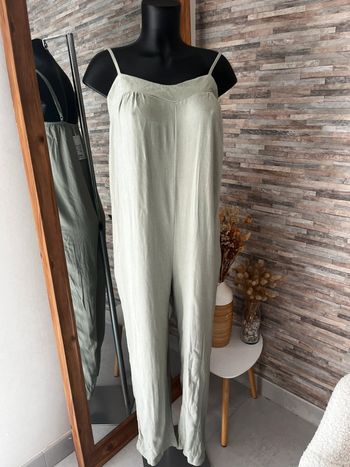 Combinaison vert sauge, kaki clair 100% coton