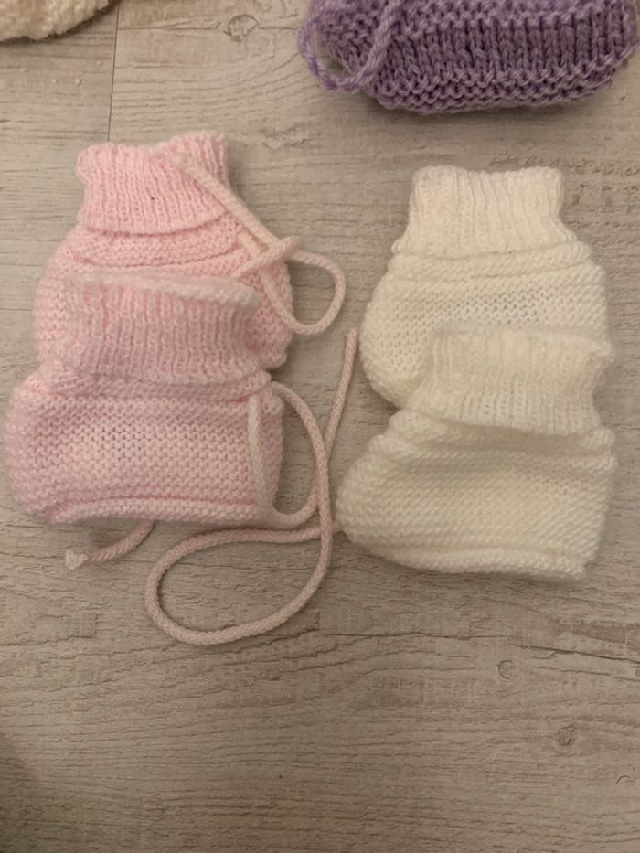 5 paires de chaussons bébé tricotés - photo numéro 5