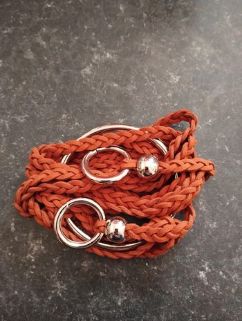 Neuve Ceinture décorative marron avec anneaux