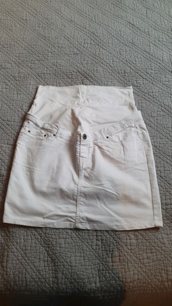 Jupe jean blanc maternité grossesse