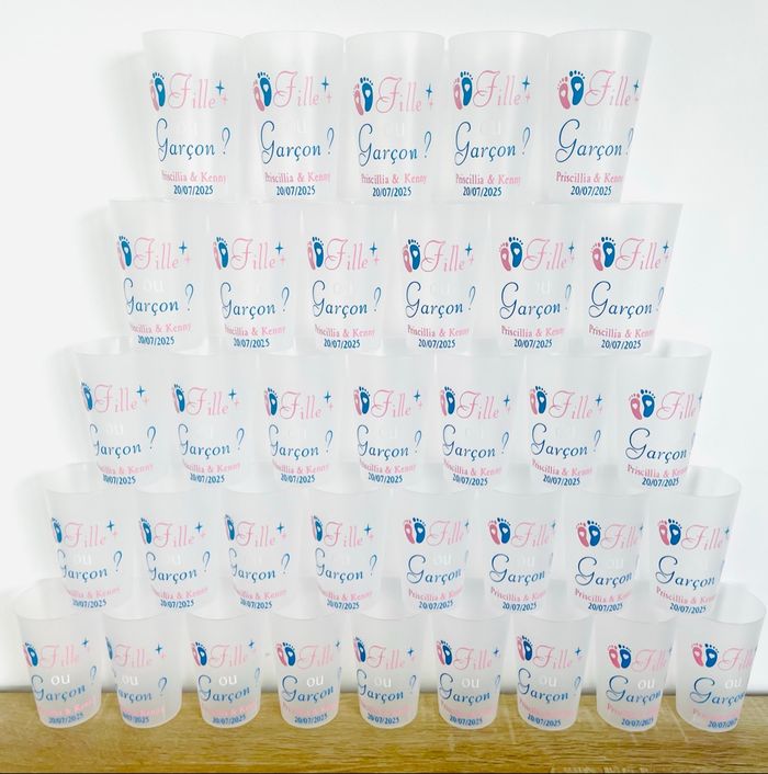 Gobelet personnalisé babyshower AVEC date et prénoms