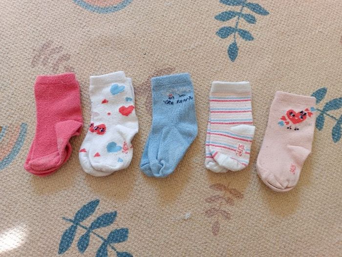 Lot 5 paires chaussettes coeur 24/26