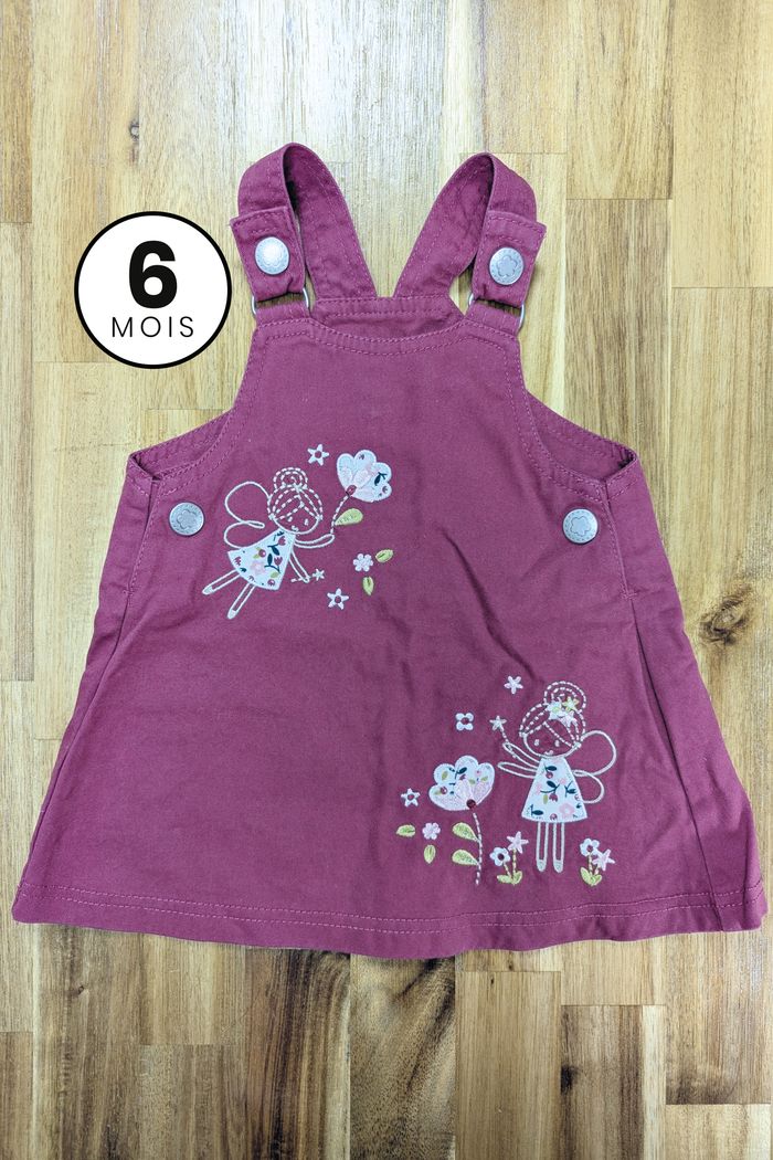 Ensemble Robe salopette + T-shirt manches longues - 6 mois - photo numéro 2