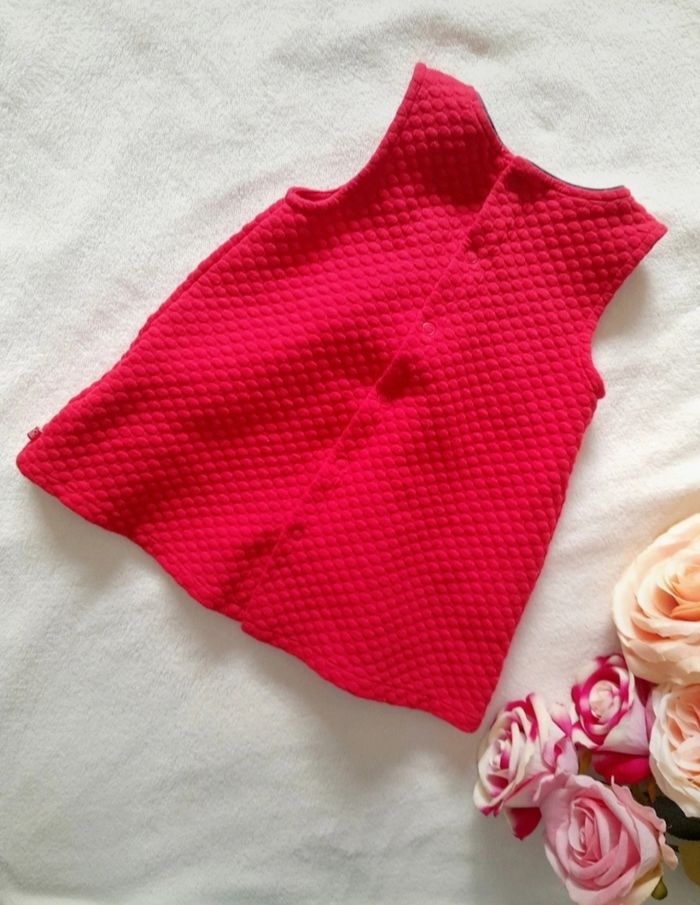 Robe hiver rouge  sans manches 12 mois  Obaïbi - photo numéro 2