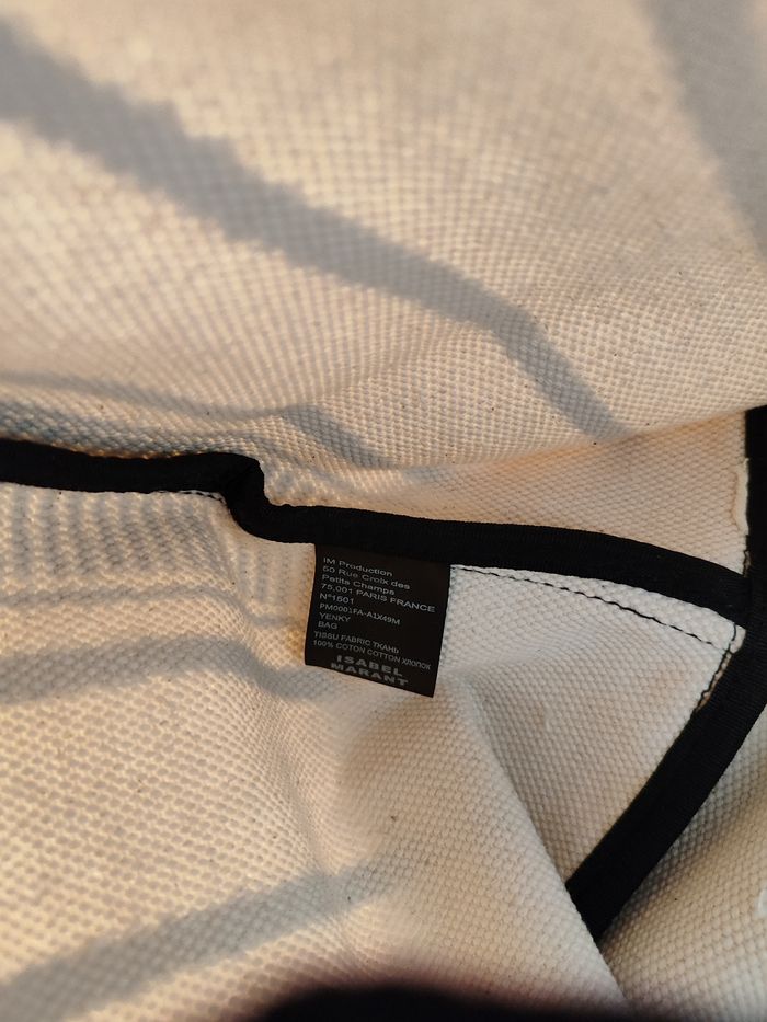 Sac cabas Isabel Marant en toile beige et noir - photo numéro 8