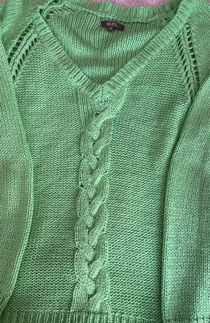 Pull vert pomme