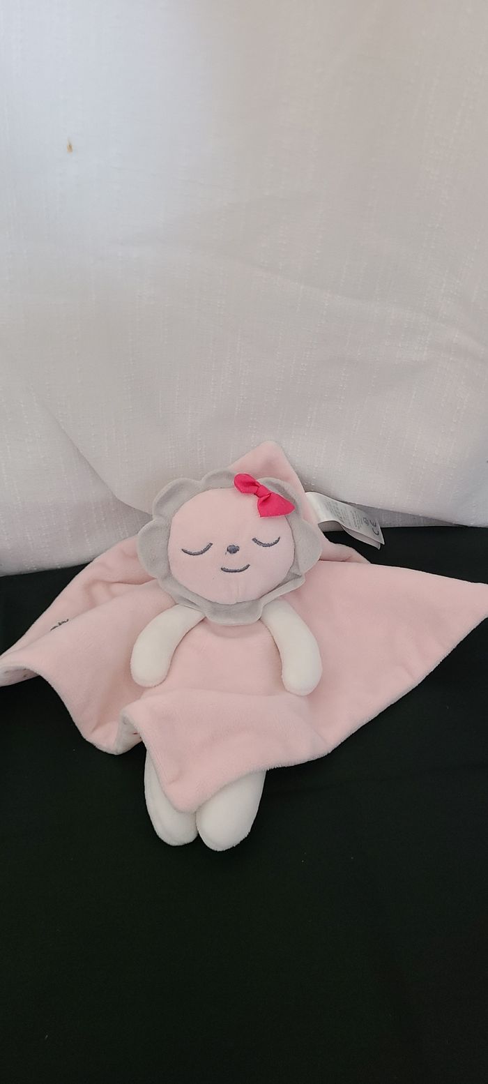 Doudou plat Fleur rose OBAIBI Tender dreams - photo numéro 2