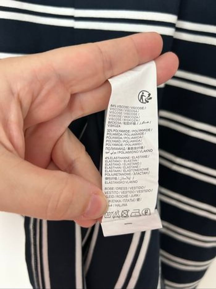 Robe manches 3/4 marinière bleu noir et blanc Kiabi L - photo numéro 6