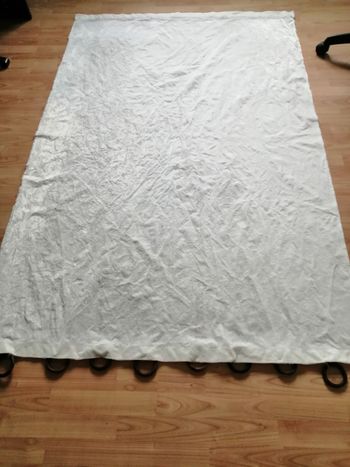 rideau opaque creme 202 x 130 cm avec anneaux