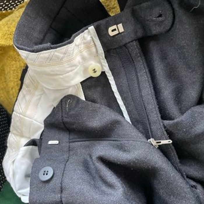 Pantalon homme gris anthracite taille 48 en laine mélangée, coupe droite élégante V069 - photo numéro 8