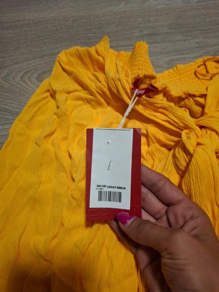 Magnifique jupe longue jaune moutarde avec nœud devant neuf taille m esprit - photo numéro 2