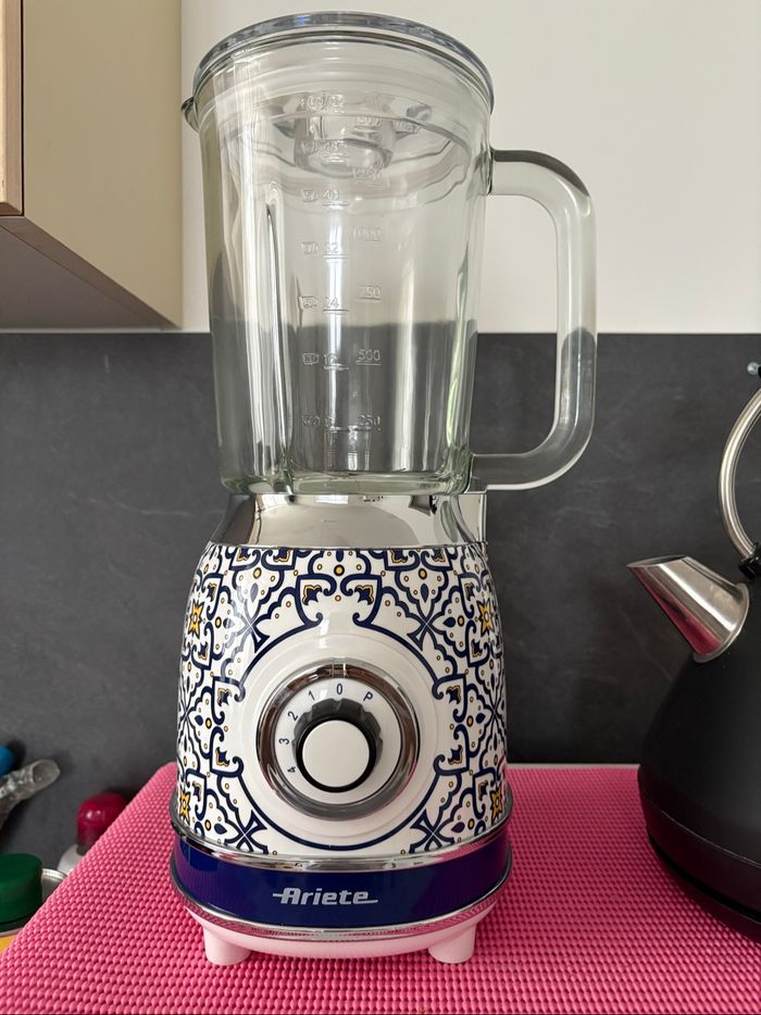Blender Ariete vintage bol verre Capri 583CAP 1000 W Blanc Bleu