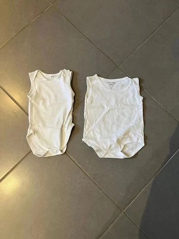 Lot de 2 Bodies débardeur - Sweet & Soft - 80 & 92 cm- Blanc