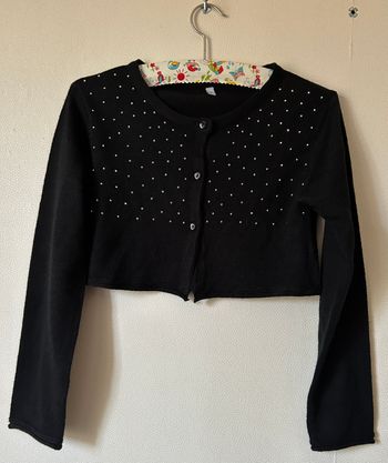 gilet boléro en mailles fines et sequins