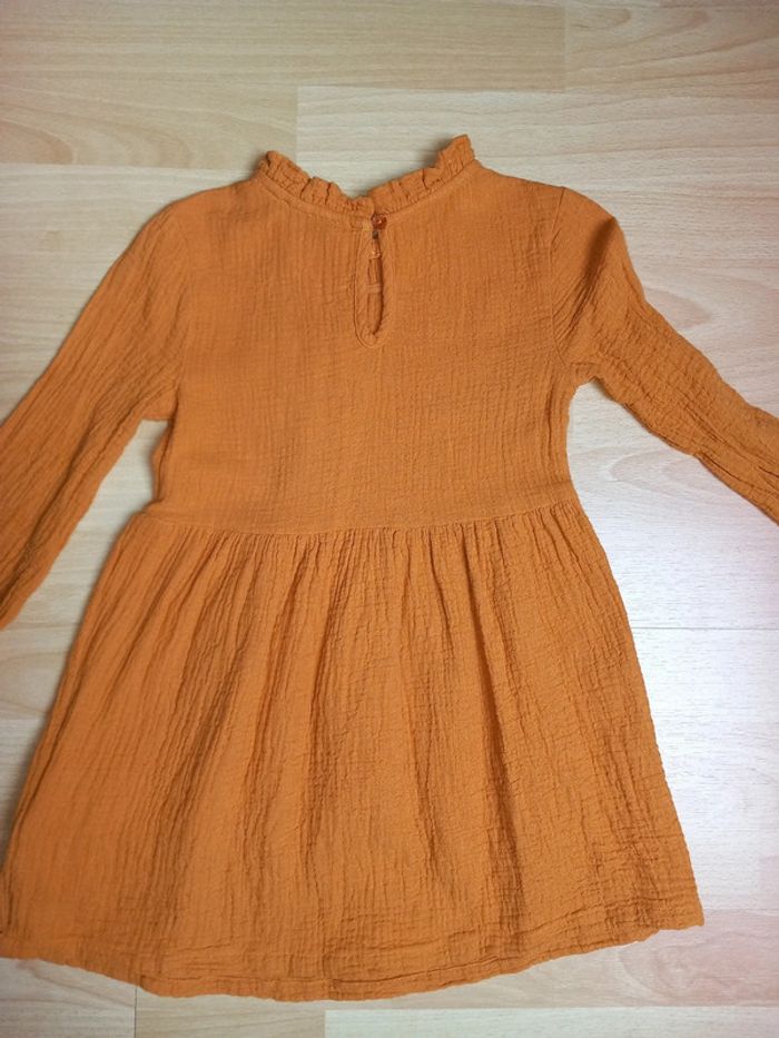 Robe gaze de coton moutarde Okaïdi 4 ans TBE - photo numéro 4