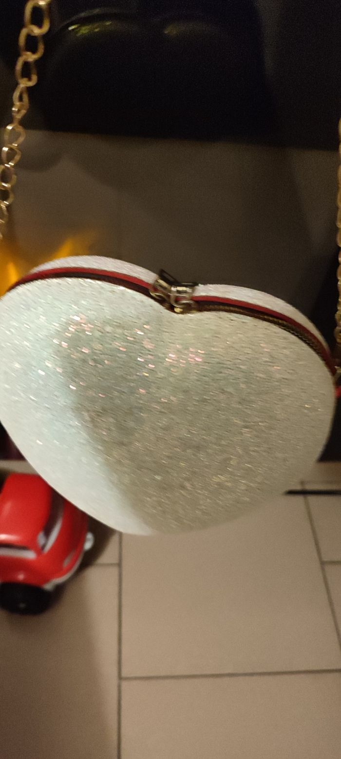 Sac en forme de cœur paillettes - photo numéro 6