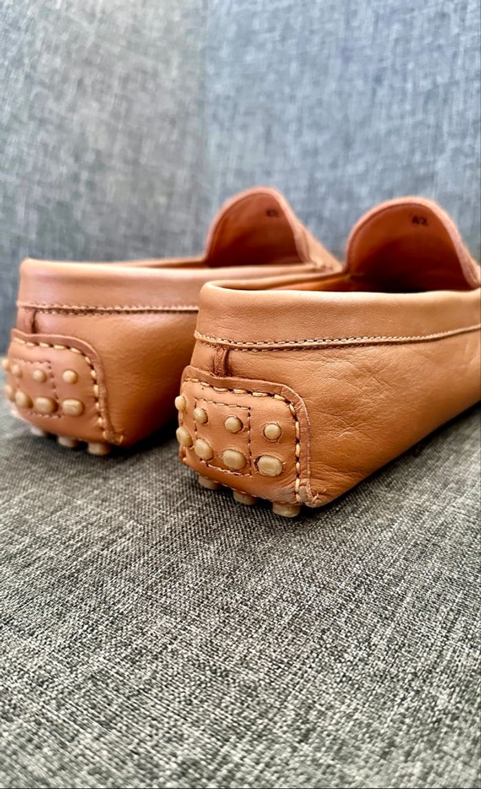 💛 Mocassins marron Camel en cuir loafers taille 42 neuf 💛 - photo numéro 5