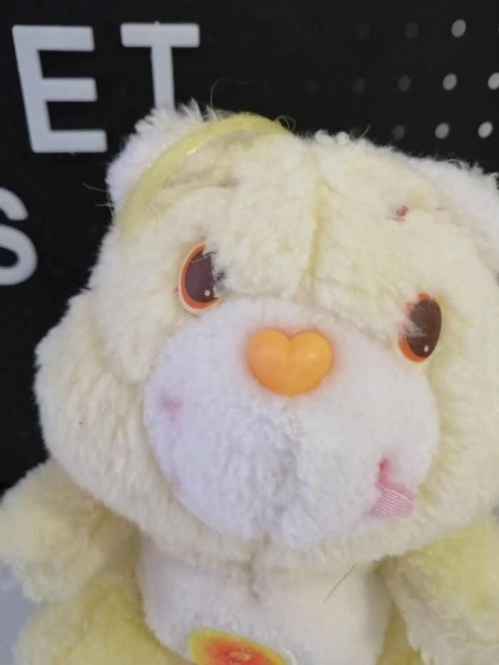 peluche bisounours jaune gros gâteau  vintage car bears - photo numéro 3