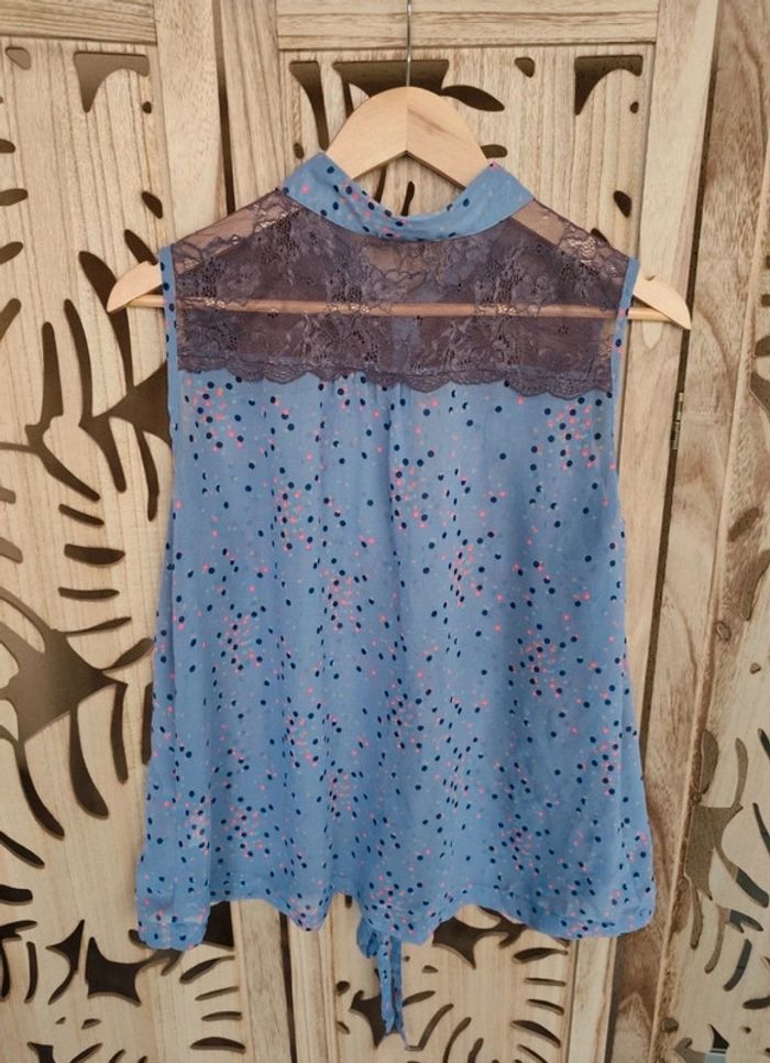 Chemise sans manche imprimé pois, dentelle T 46 - photo numéro 11