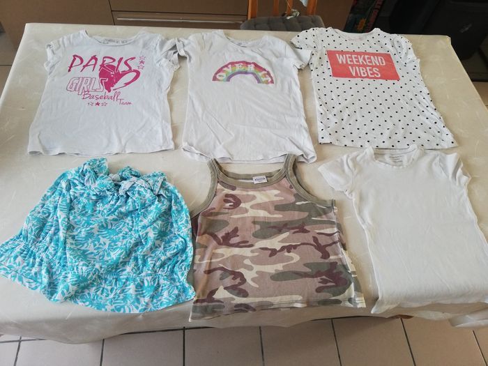 Lot 6 tee shirt manches courtes 10 ans marques diverses