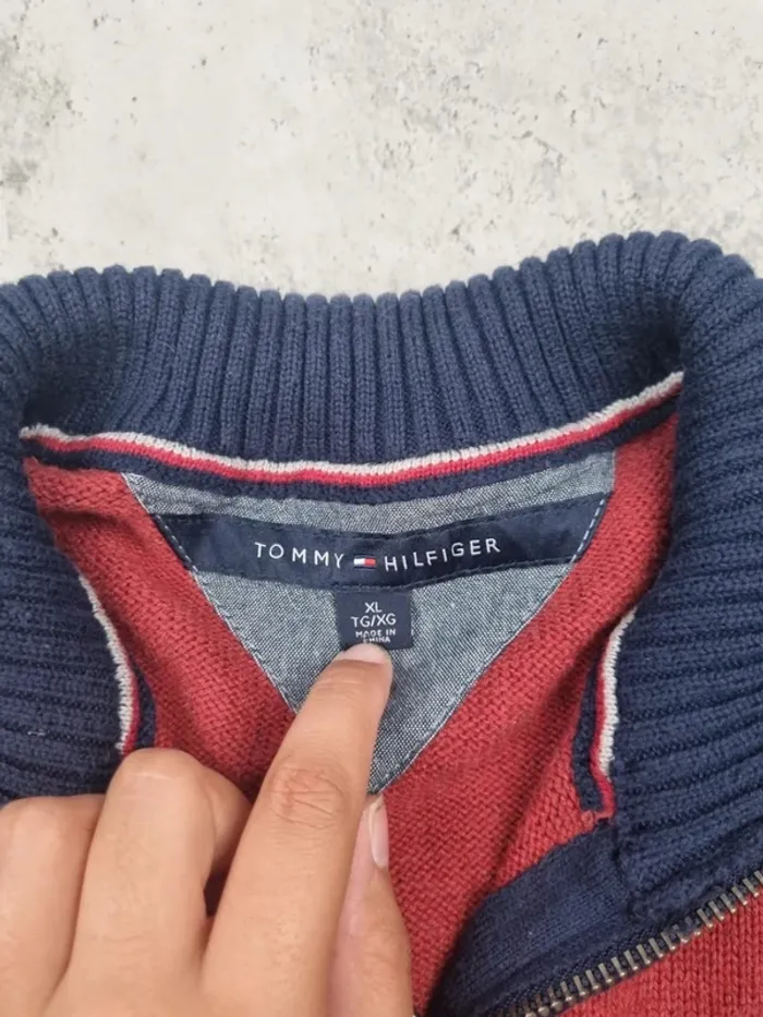 Veste zippée Tommy Hilfiger XL Hommes rouge & bleu marine (mesures en photos) - photo numéro 6