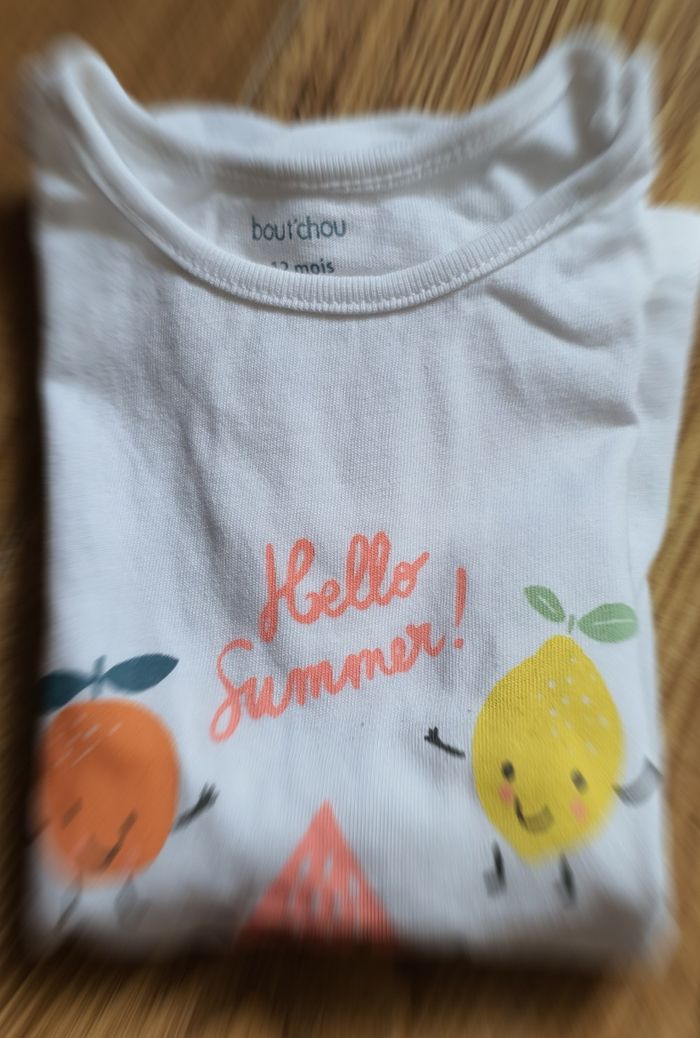 Tee shirt fille été 12 mois Bout'chou