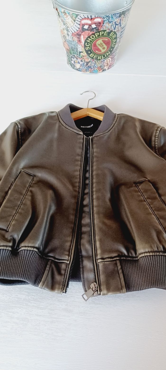 Blouson bombers simili cuir taille xs pull bear - photo numéro 10