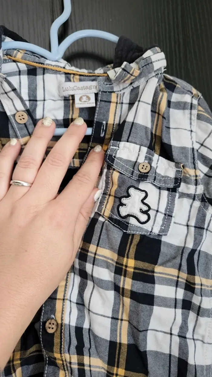 Chemise à carreaux lulu castagnette taille 24m - photo numéro 2