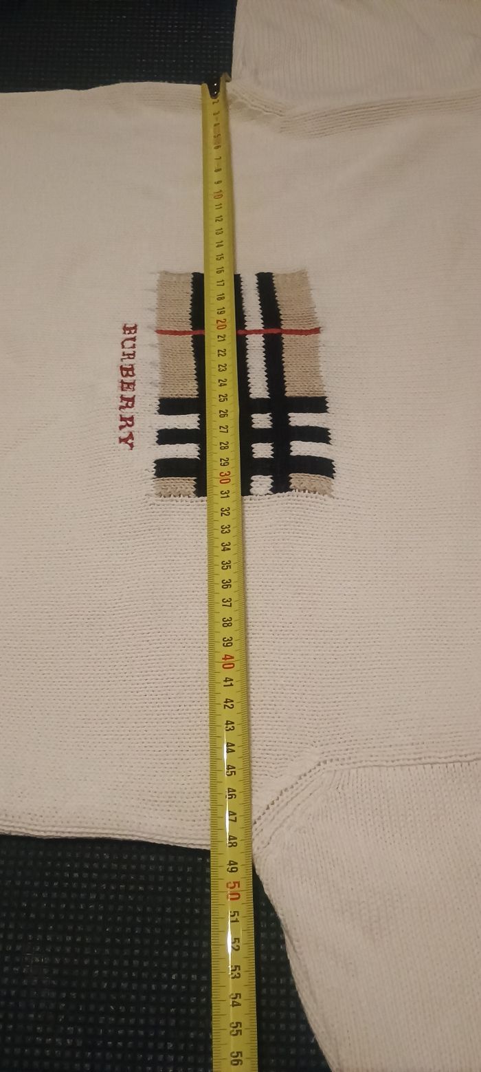 Pull Jersey Burberry London Size S/M Blanc Crème Coton - photo numéro 4