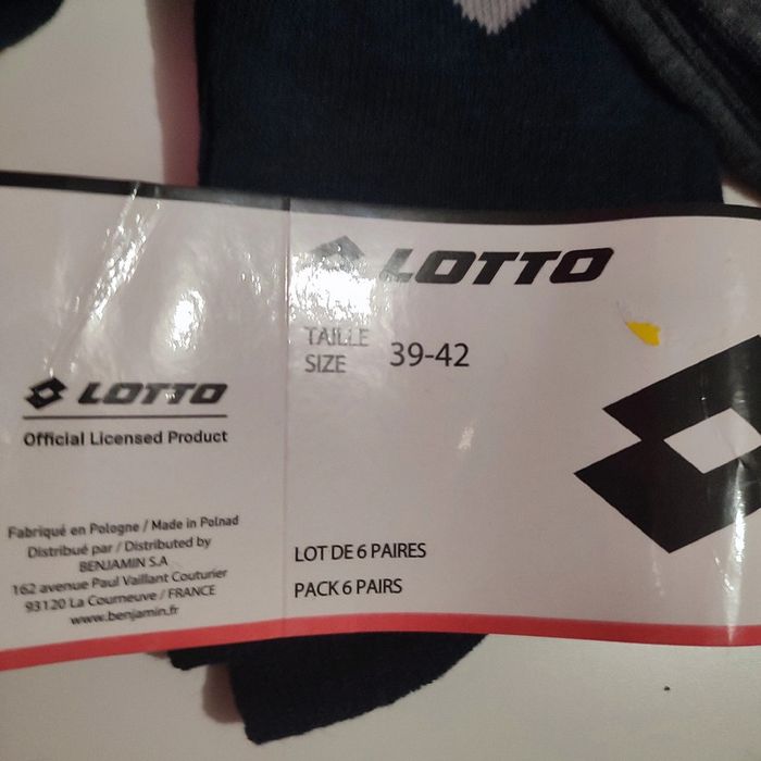 Lot de 6 paires de chaussettes grises et noires pour homme de pointure 39-42, Lotto - photo numéro 2