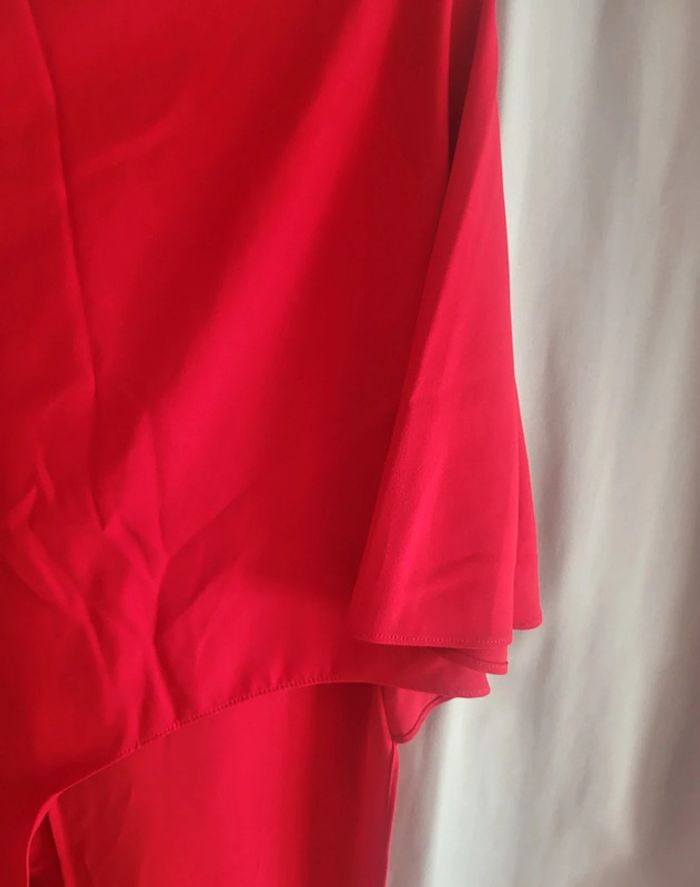 Blouse longue asymétrique rouge zara - photo numéro 3