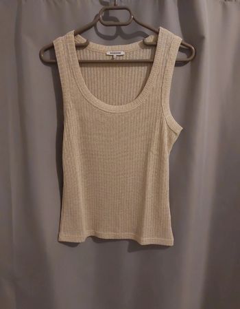 Débardeur beige pailleté