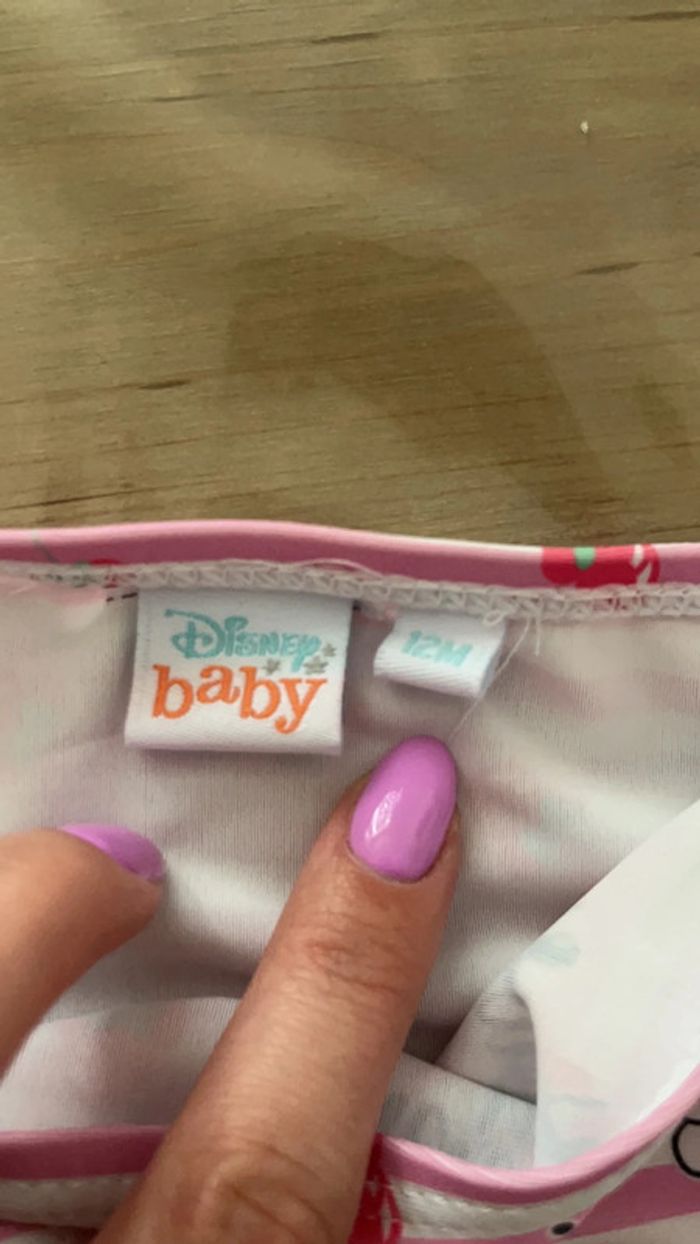 Culotte de bain minnie rose et blanc 12 mois - photo numéro 3