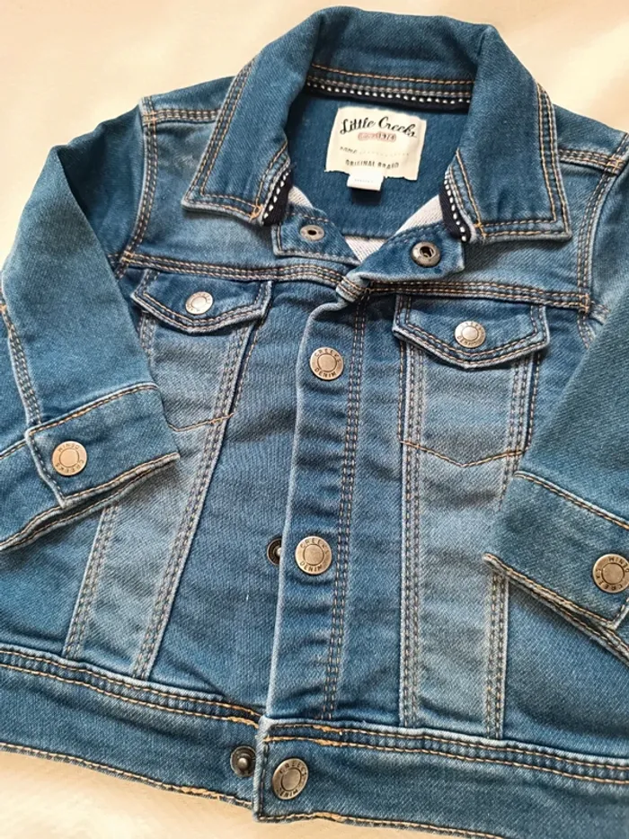 🎀 veste en jeans taille 6 mois little creeks 🎀 - photo numéro 2