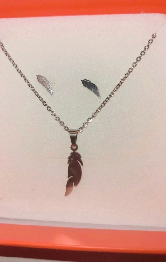 Ensemble en acier inoxydable
argenté plume