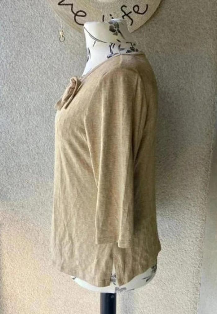 Camiseta/T-shirt beige-dorado Talla 44 - photo numéro 2