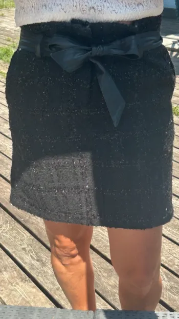 Jupe Kaporal Noire chic effet Tweed