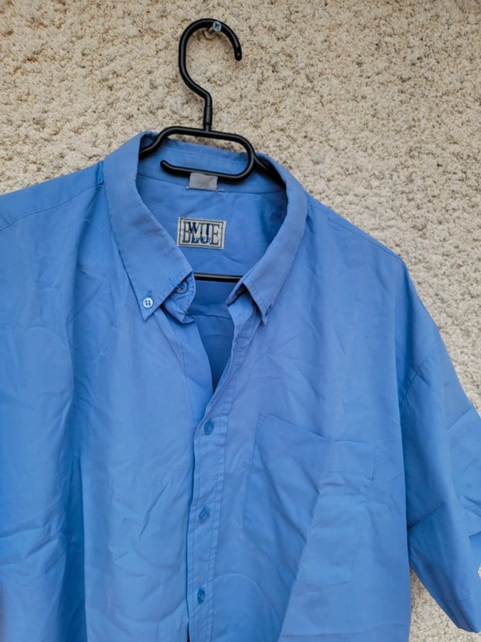 Chemise bleue cargo oversize vintage baggy - photo numéro 2