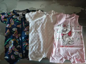3  ensembles bodies été 6-12 mois