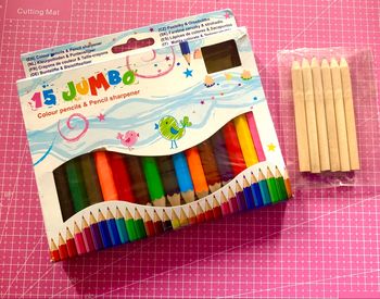 Lot 15 crayons de couleur jumbo + 6 mini crayons