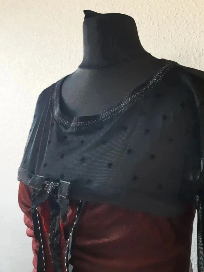 Magnifique robe LMV rouge et noire taille 40 - photo numéro 4