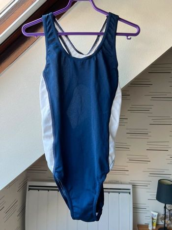 Maillot de bain Tribord Decathlon blanc et marine taille S / 36