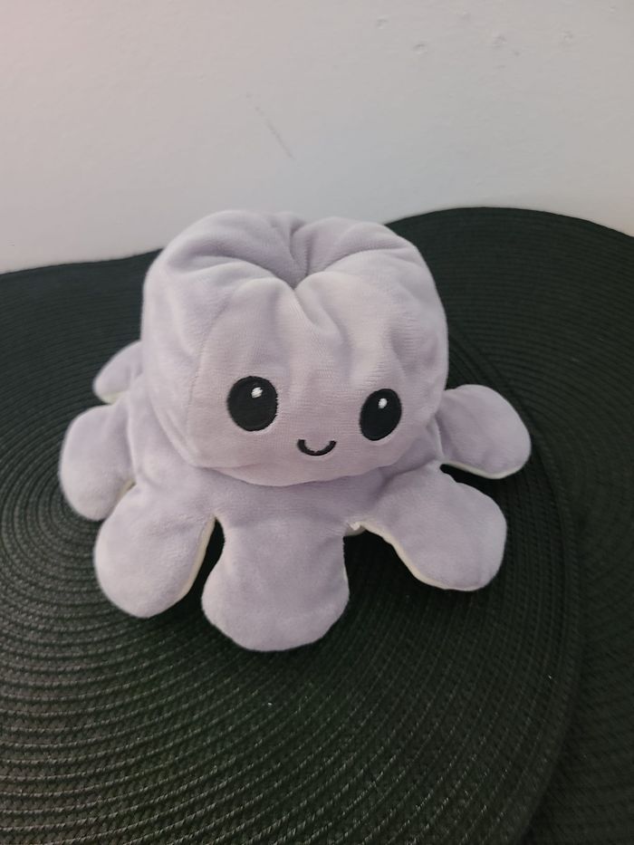 Pieuvre réversible Gris et Blanc